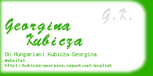georgina kubicza business card